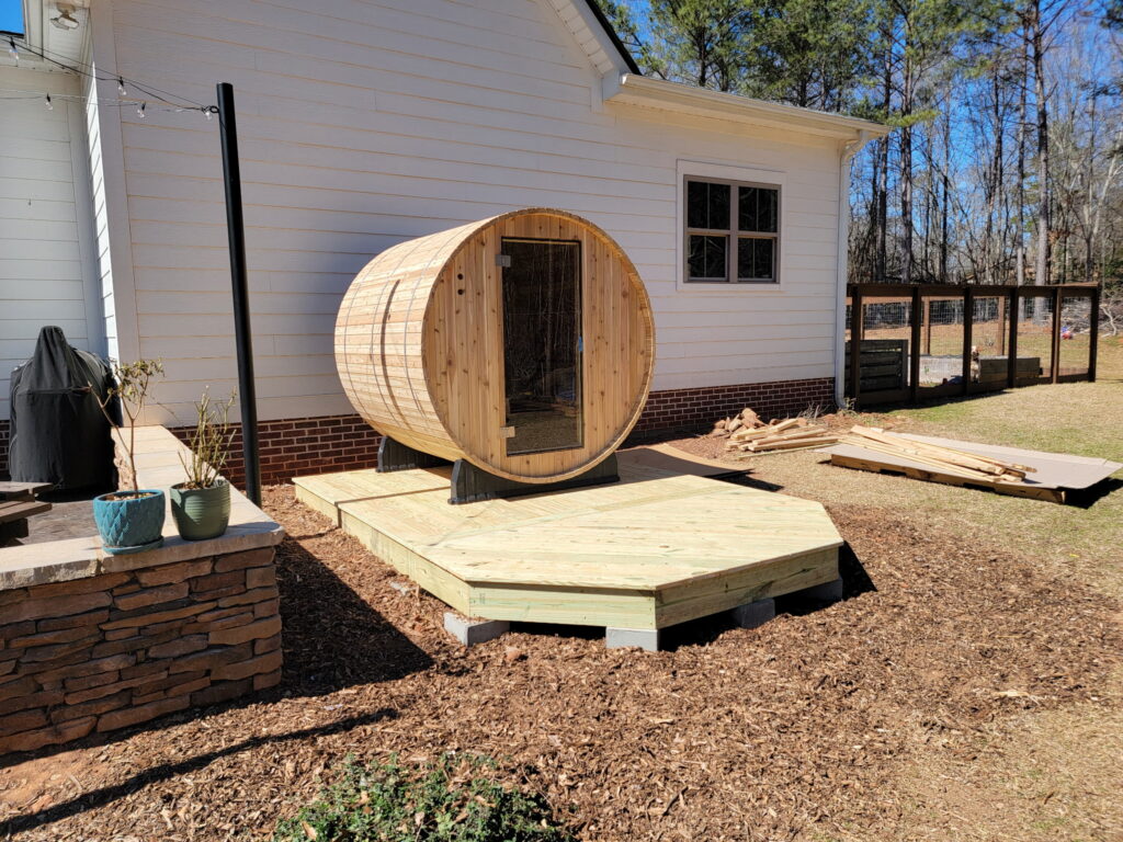 Sauna Assembly Build & Custom Deck